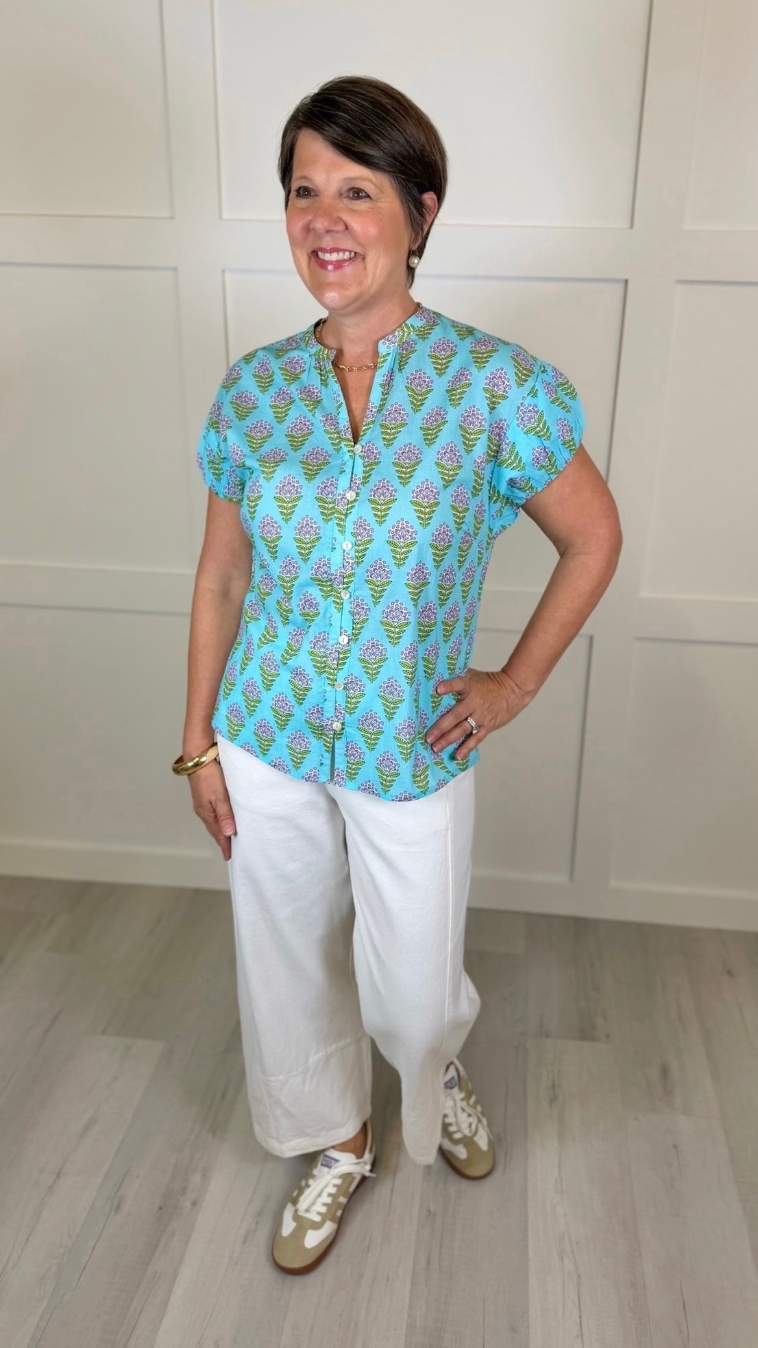 Ivy Jane Pouf Sleeve Top - Blue