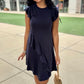 Samantha Flutter Sleeve Knit Dress - Navy