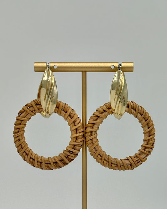Rattan Linked Hoop Earrings