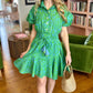 Uncle Frank Flounced Hem Shirt Dress - Green
