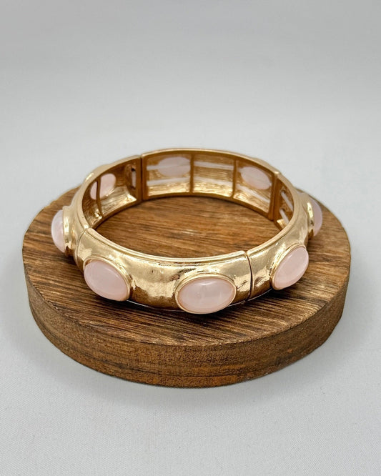 Gold with Pink Stone Bracelet