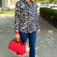 Dizzy Lizzy Black & White Zebra Print Blouse