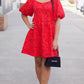 Red Jacquard Bubble Dress