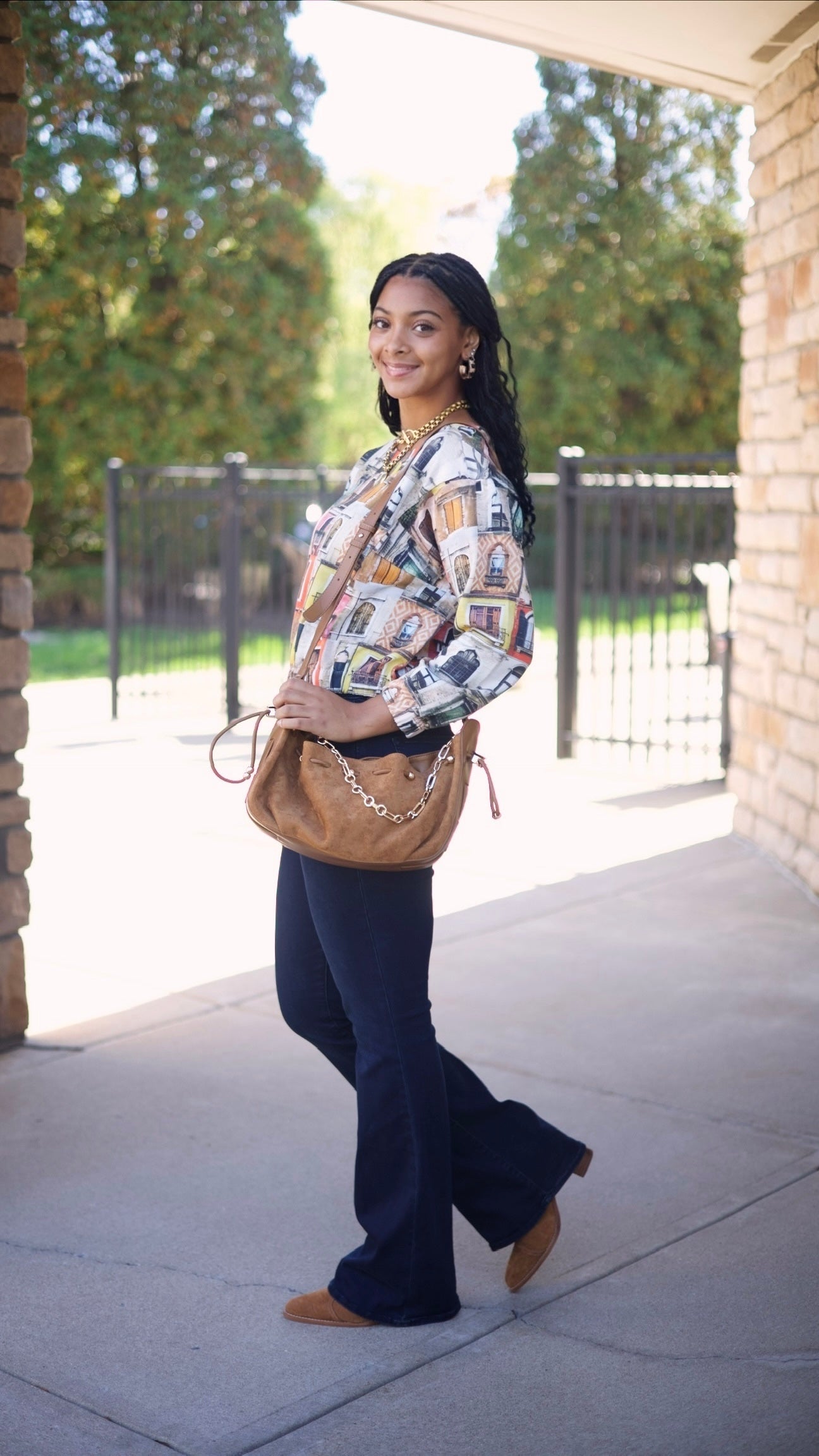 Ivy Jane Popover Novelty Knit Top - Windows