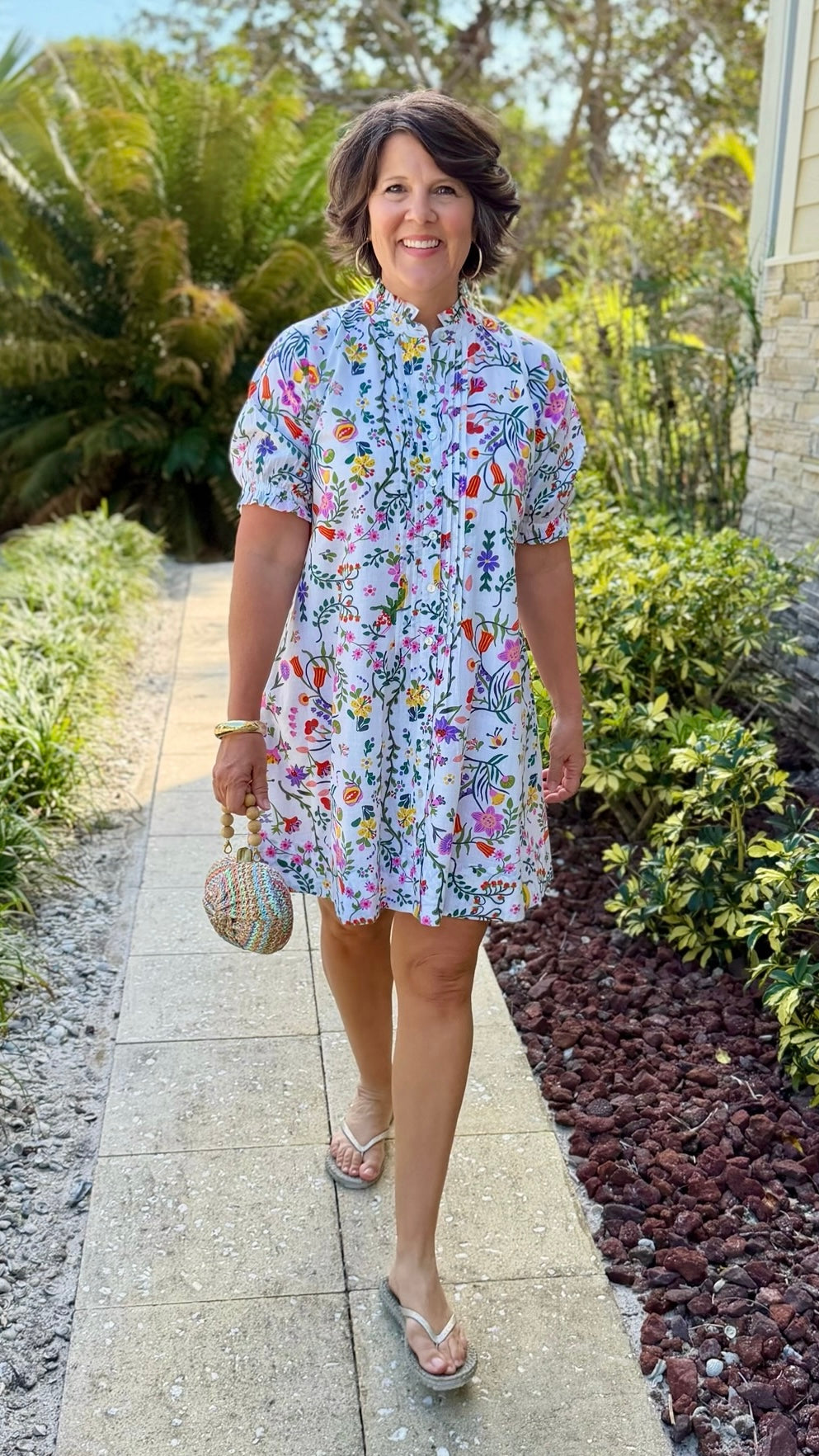 Uncle Frank Pintucked Dress - Parrot