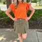 Flutter Sleeve Sweater Top - Orange