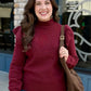 Thais Ruffle Sleeve Sweater - Burgundy