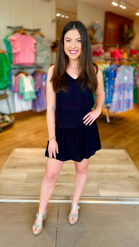 Michael Stars Havana Smocked Mini Skirt - Black