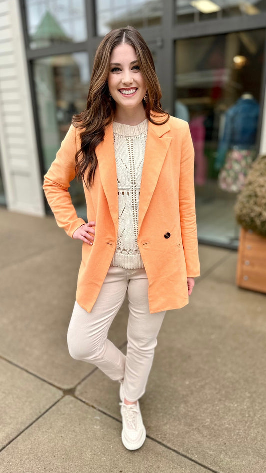 Peachy Linen Blazer