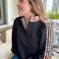 Vienna Quilted Quarter Zip - Black & Plaid