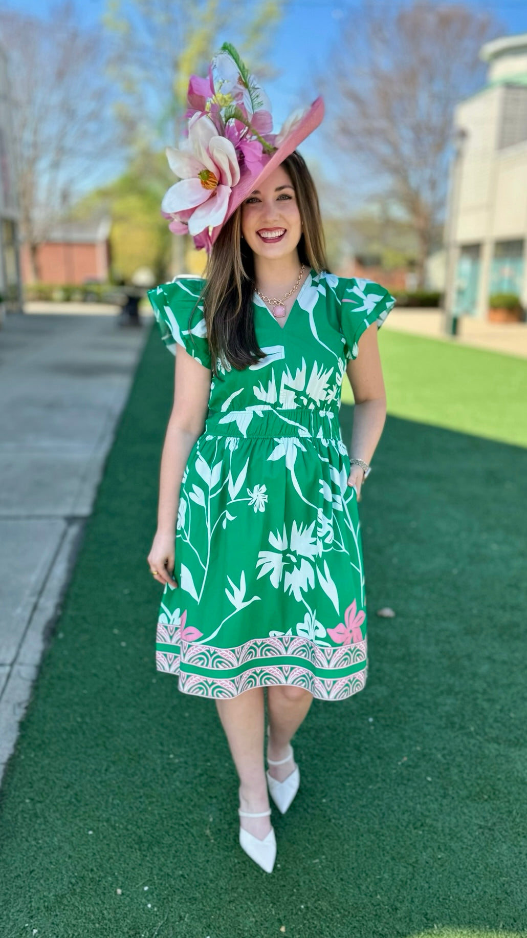 Arianna Mint Flora Dress