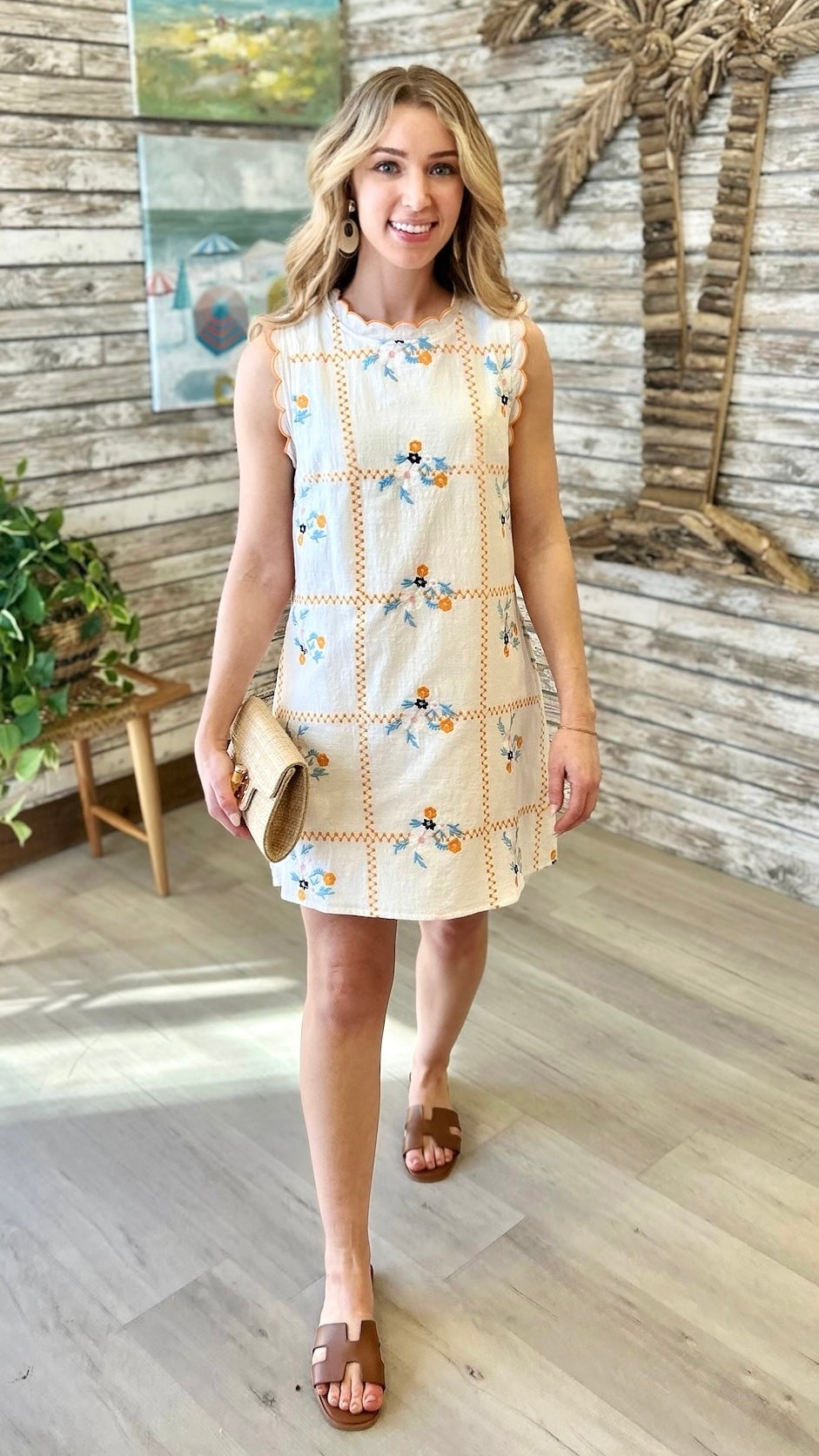 Lori Embroidered Dress - Ivory