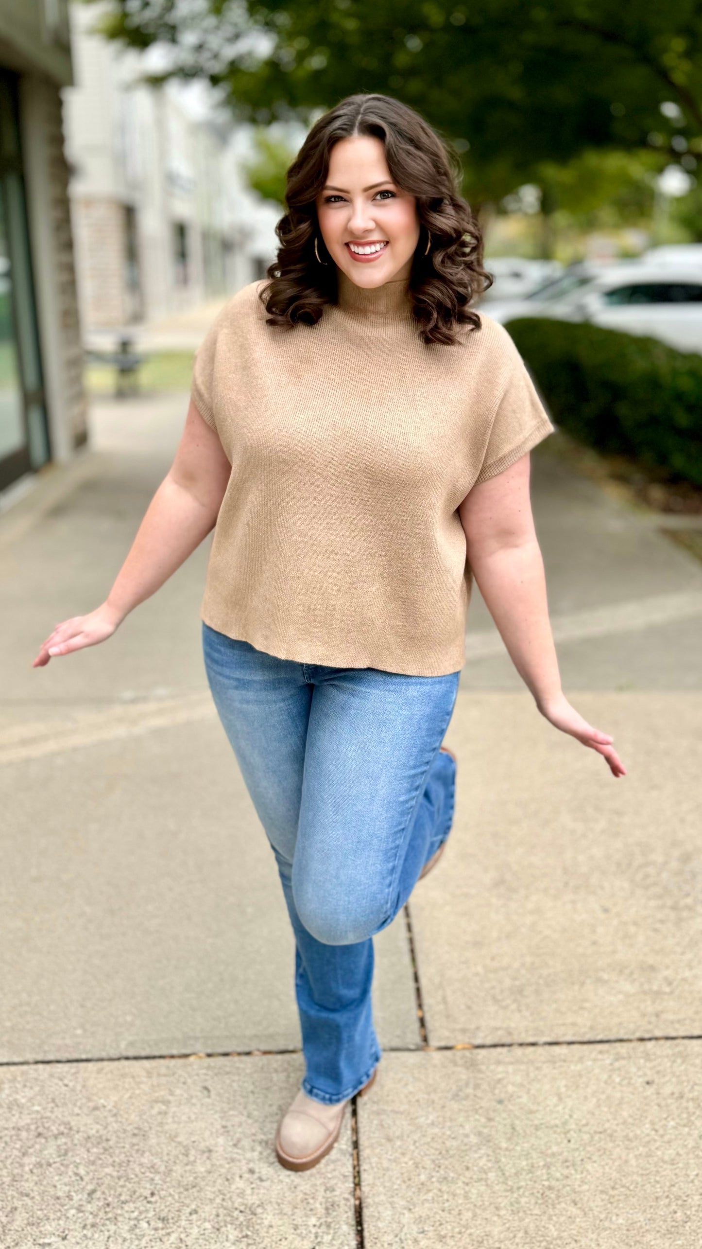 Classico Short Sleeve Sweater - Taupe