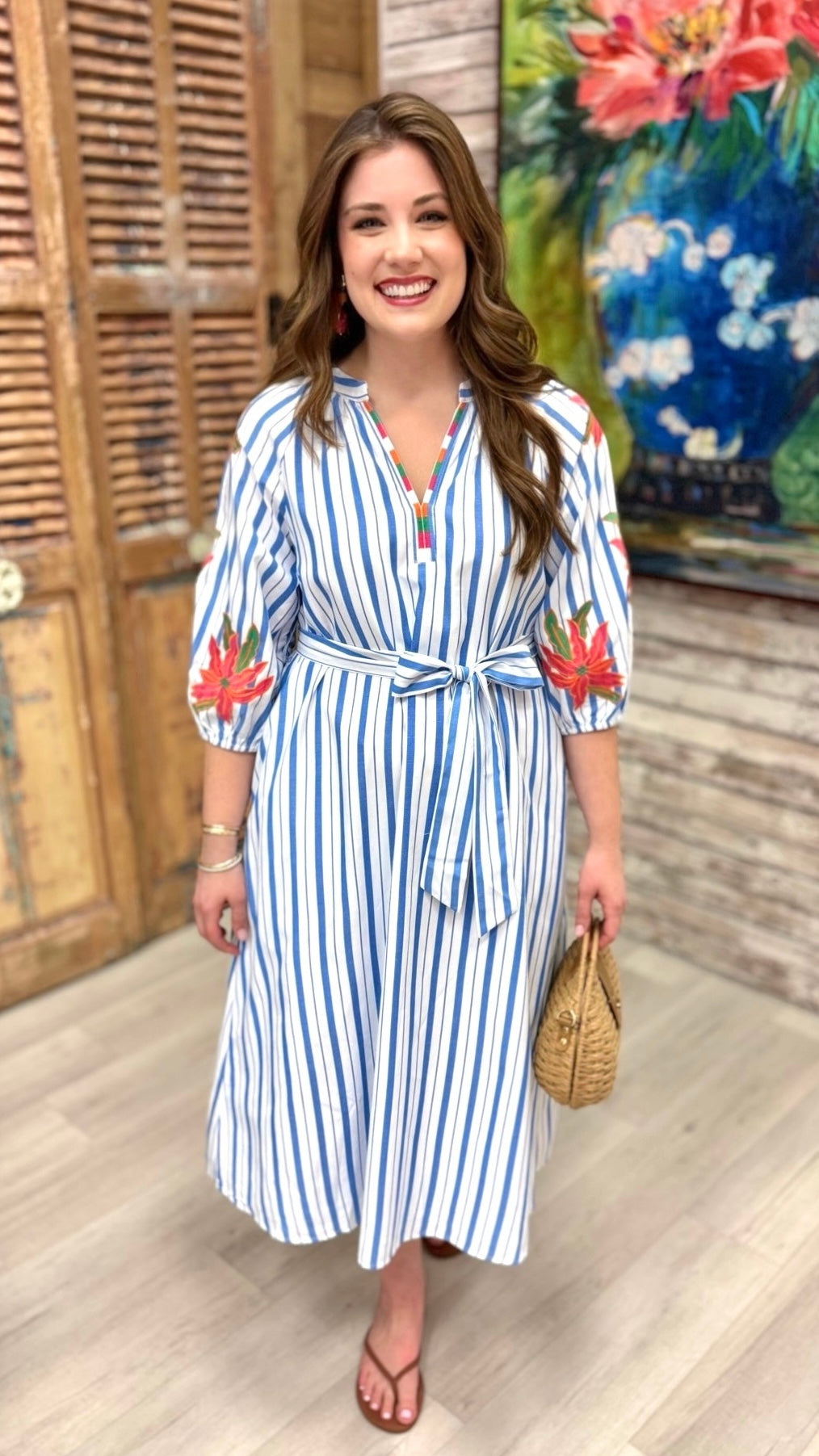 Cadence Flower Dress - Blue