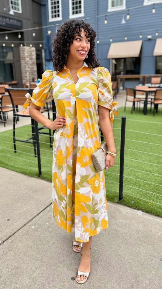 Uncle Frank Big Bloom Dress - Butter