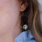 Grey Crystal Bead Circle Drop Earrings