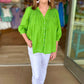 Ivy Jane Smocked Button Blouse - Green