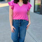 Another Love Petal Sleeve Tee - Pink