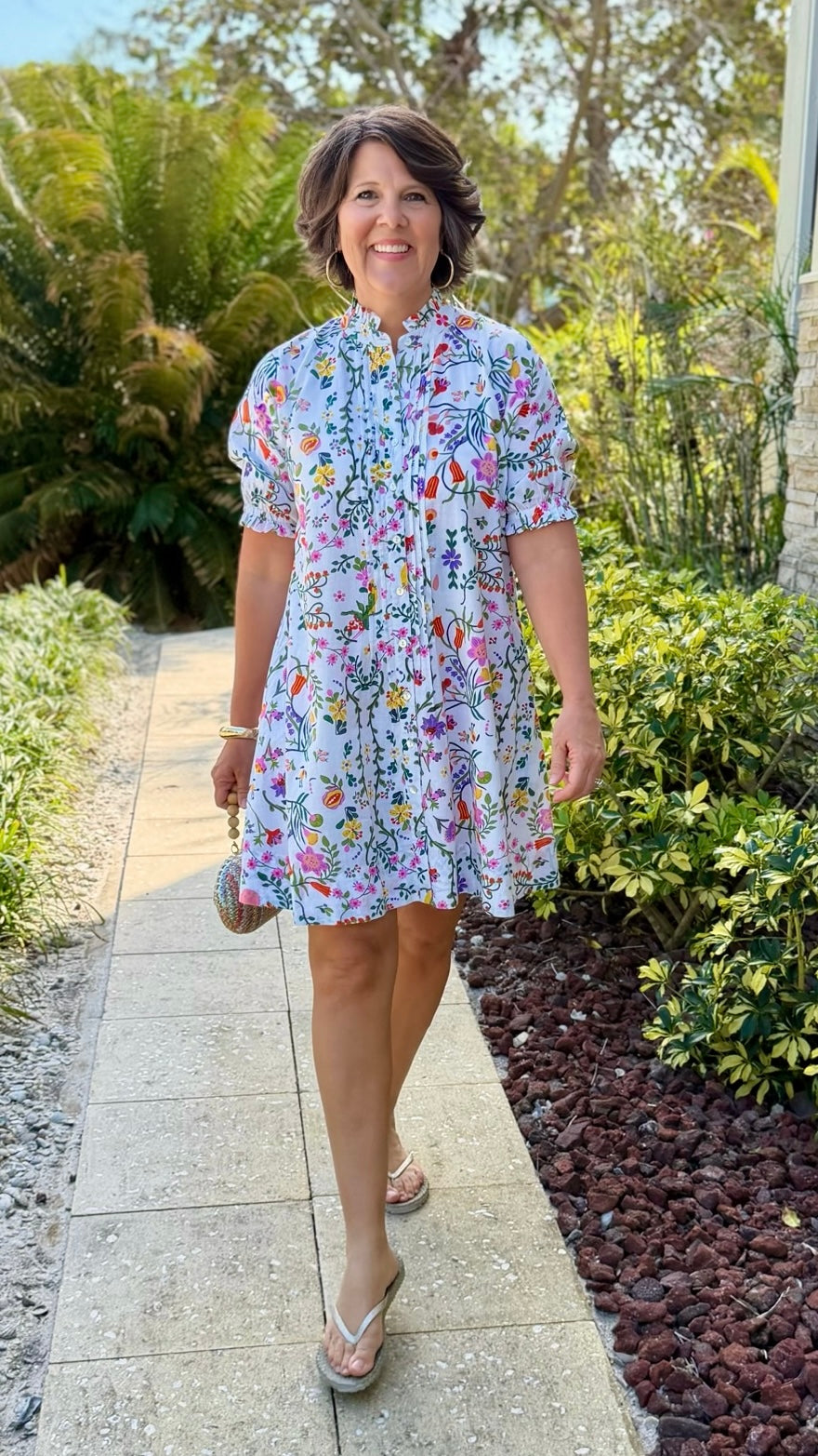 Uncle Frank Pintucked Dress - Parrot