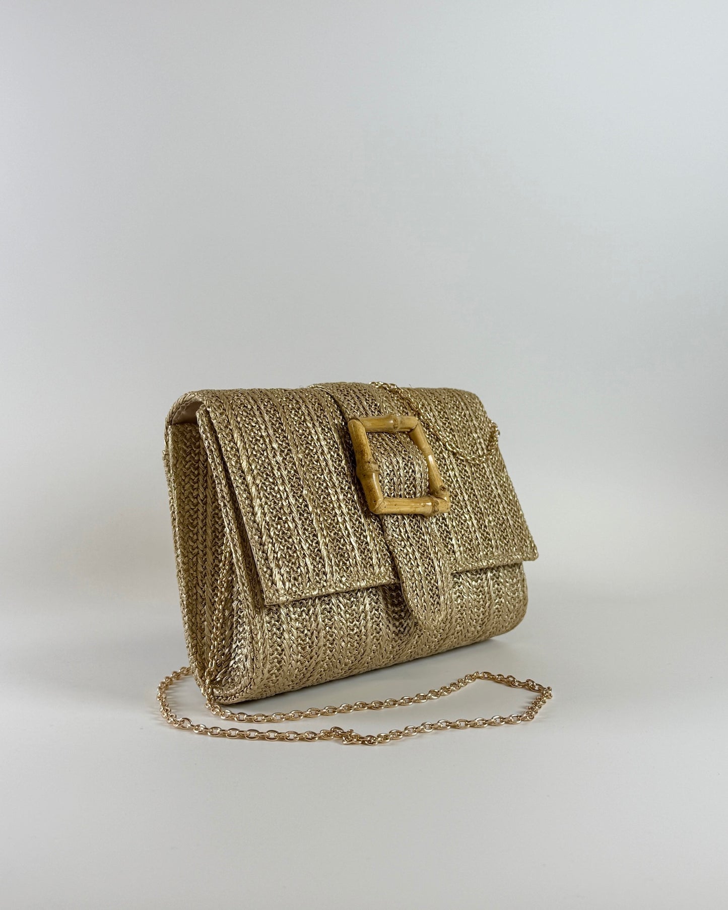 Janie Straw Clutch - Gold