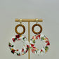 Fabric Wrapped Earrings - White