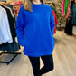 Mallory Mock Neck Sweatshirt Tunic - Blue