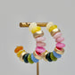 Gold Bead Hoop Earrings - Cool tone