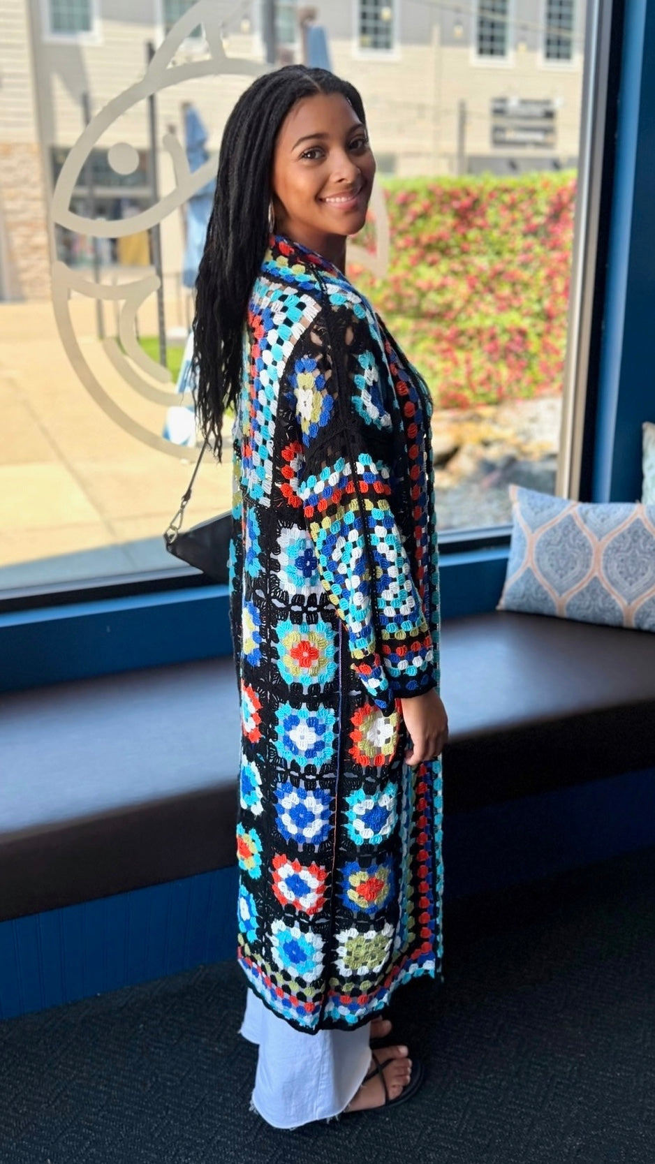 Zoe Crochet Cardigan - Black Multi