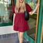 Perfect Puff Sleeve Dress - Burgundy