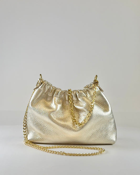 Italian Leather Clutch - Gold