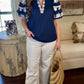 Leah Puff Sleeve Top - Navy