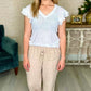 Another Love Petal Sleeve Tee - White