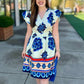 Arianna Geometric Floral Dress