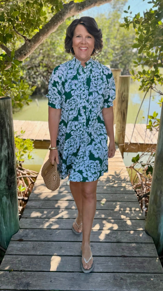 Uncle Frank Pintucked Dress - Green