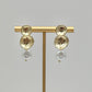 Hammered Gold and Pearl Drop Earrings