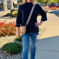 Serene Mock Neck Sweater - Navy