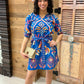 Gia Cobalt Ikat Dress