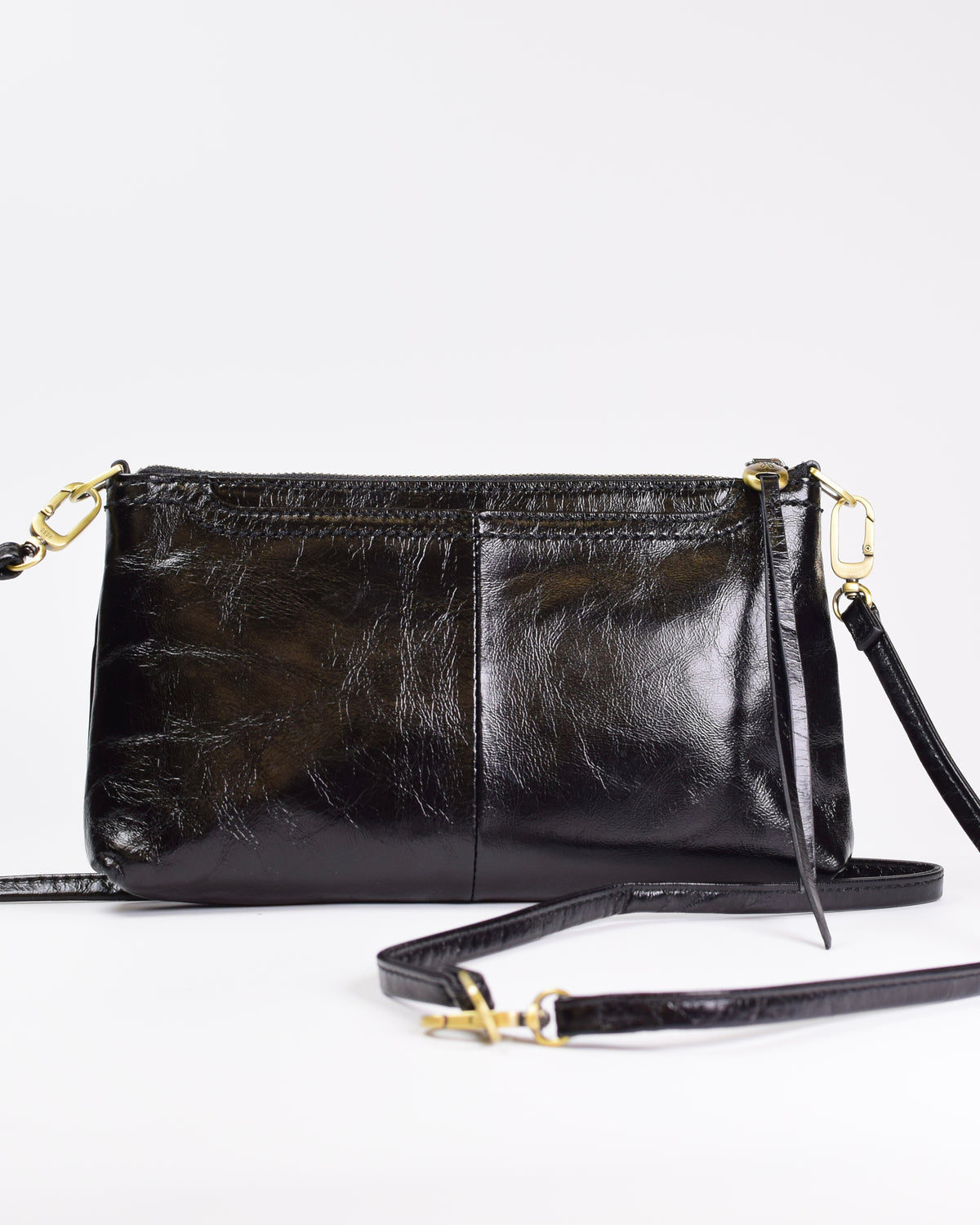 HOBO Polished Leather Darcy Crossbody - Black