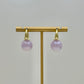 Lavender Pearl Drop Hoop Earrings
