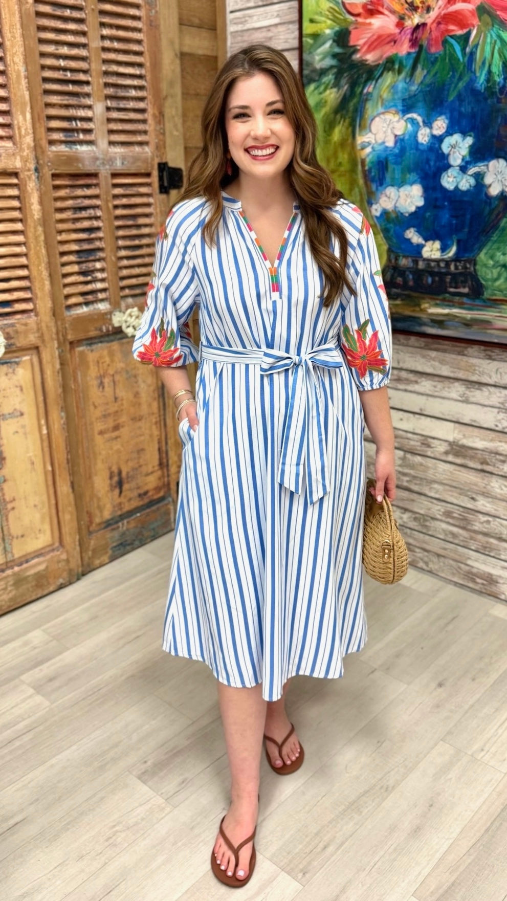 Cadence Flower Dress - Blue