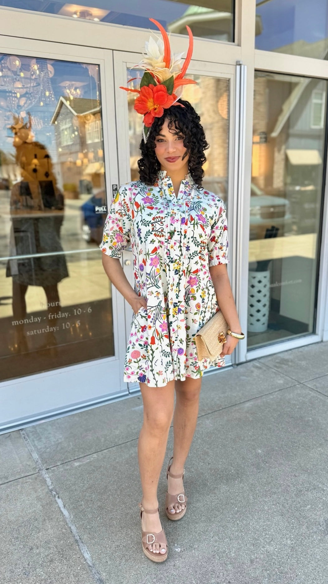 Uncle Frank Pintucked Dress - Parrot