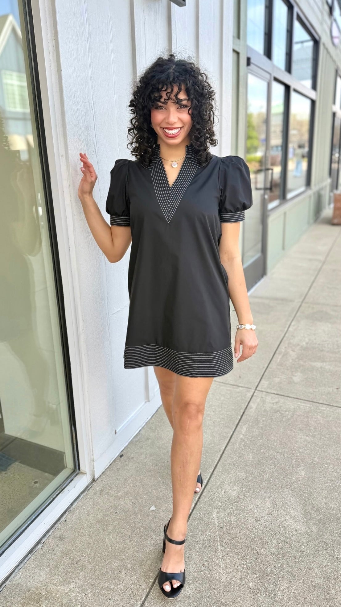 Charlotte Black Embroidered Dress