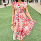 Daphne Floral Dress - Fuchsia Mix
