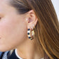 Black Square Bead Hoop Earrings