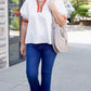 Tiffany Trim Top - Rust