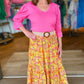 Bobi Victorian Sleeve Tee - Pink