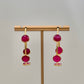 Gold & Magenta Crystal Hoop Earrings