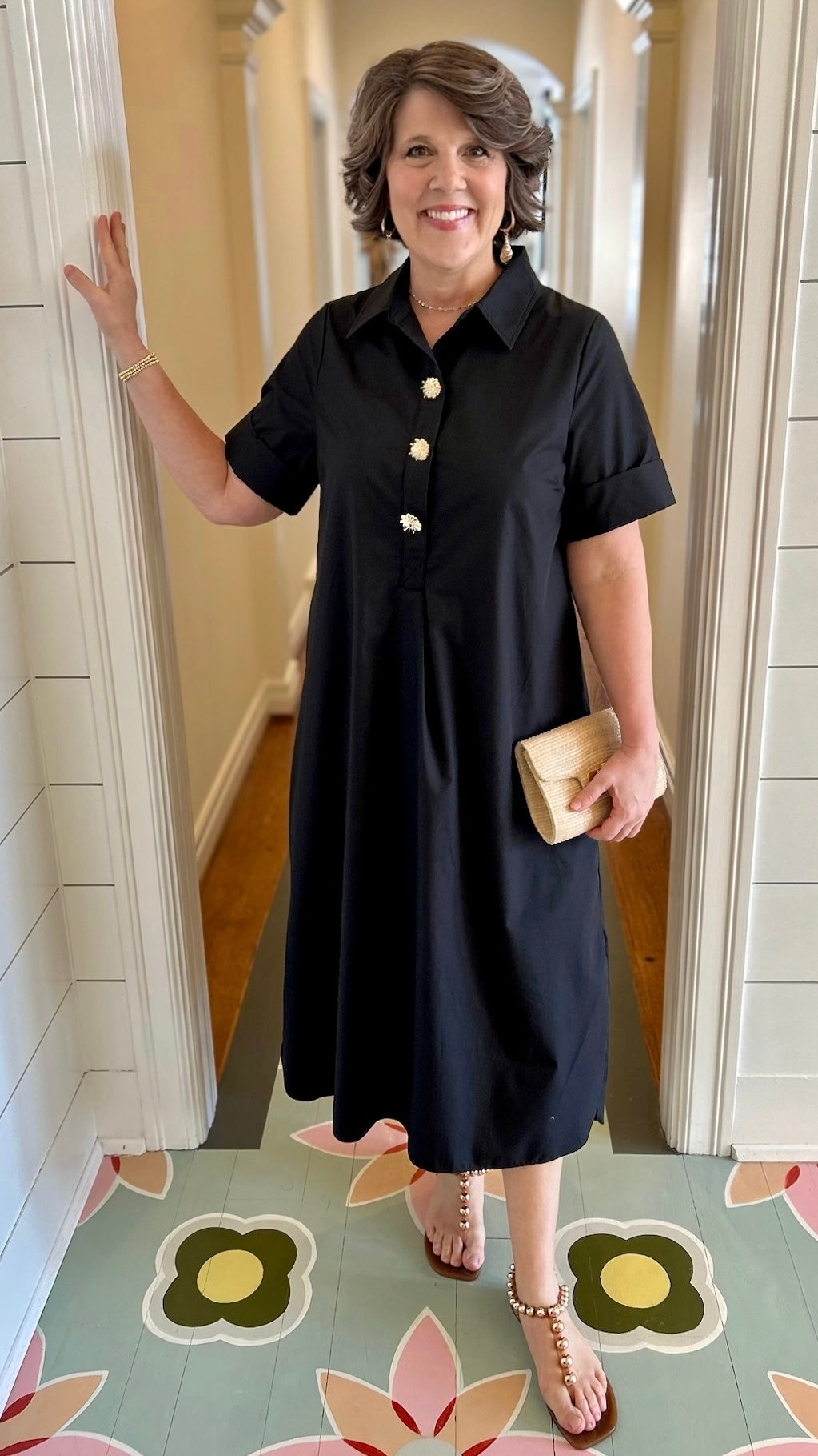 Makenna Midi Dress - Black
