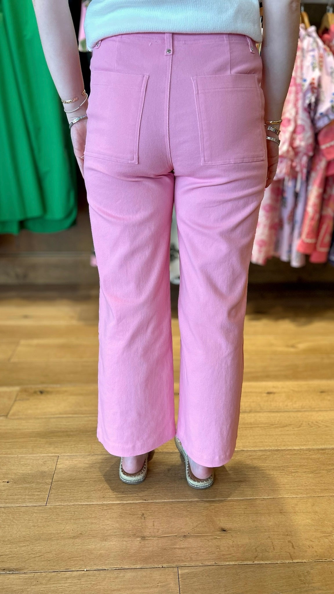 Pull On Denim Pant - Pink