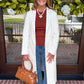 Mallory Faux Suede Duster - Ivory